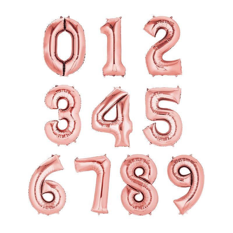 Large Rose Gold Inflated Foil Number Balloon 66cm